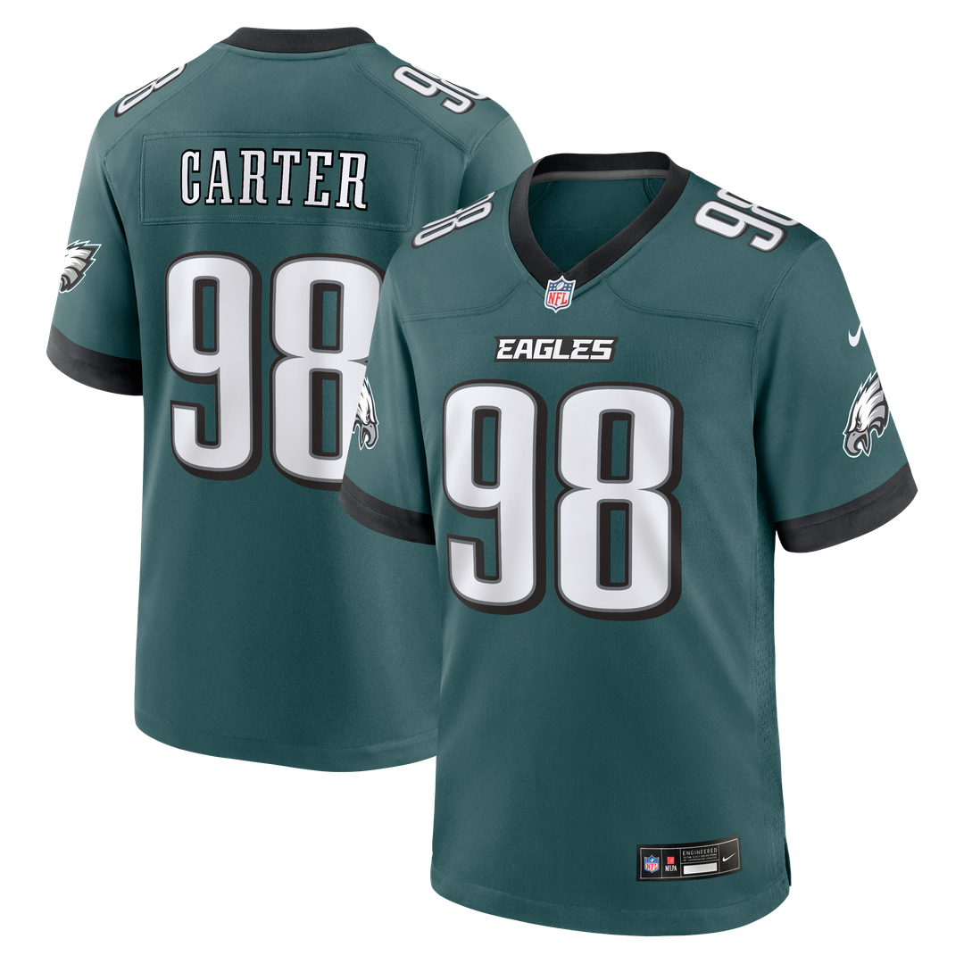 Philadelphia Eagles Jalen Carter Nike Team Game Jersey - Midnight Green