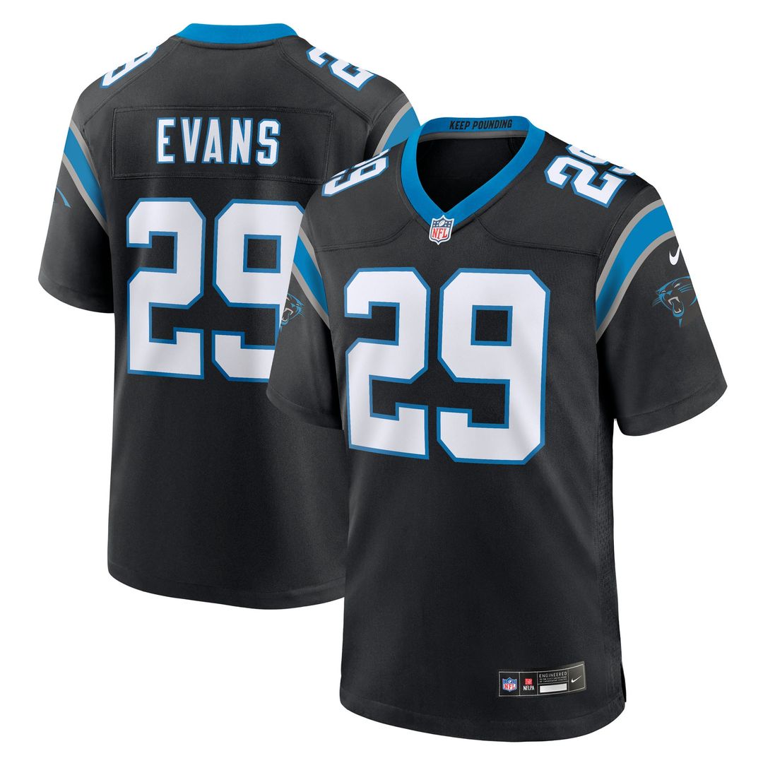 Carolina Panthers Akayleb Evans Nike Team Game Jersey - Black