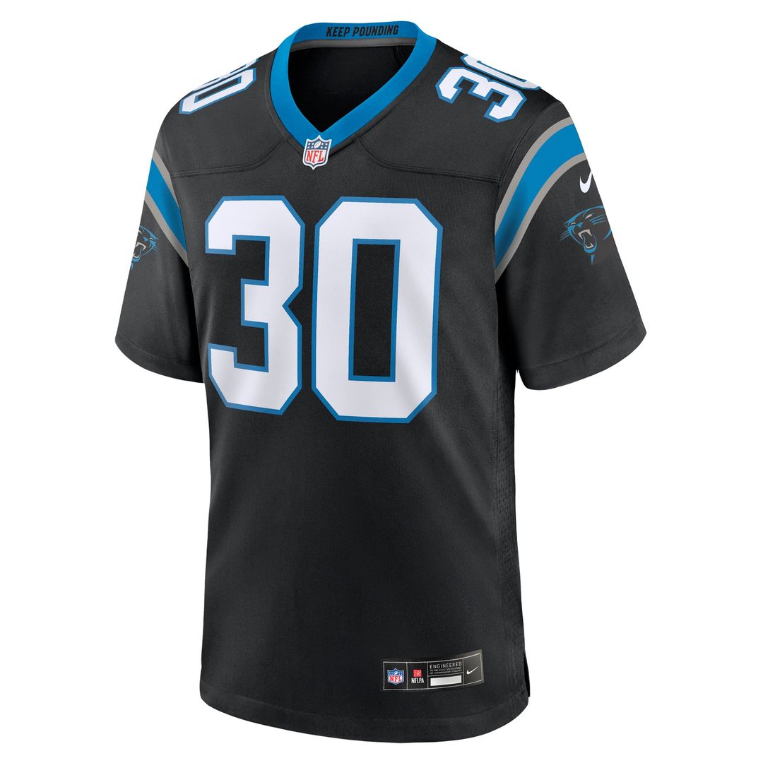 Carolina Panthers Chuba Hubbard Nike Team Game Jersey - Black