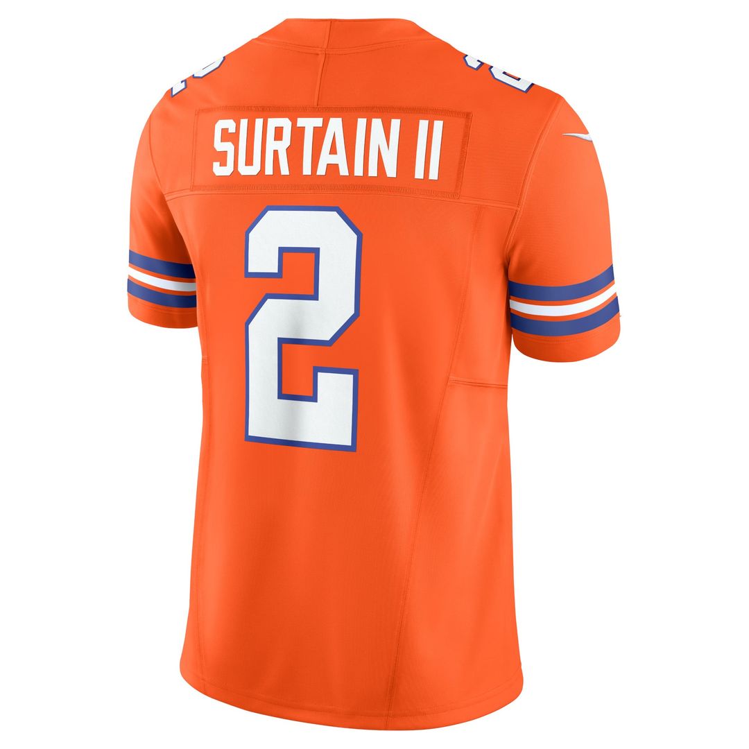 Denver Broncos Patrick Surtain II Nike Alternate Mile High Collection 1977 Throwback Vapor F.U.S.E. Limited Jersey - Orange