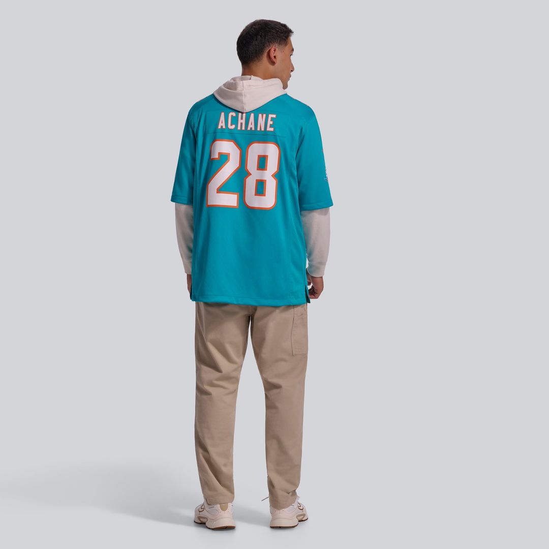 Miami Dolphins De'Von Achane Nike Player Game Jersey - Aqua
