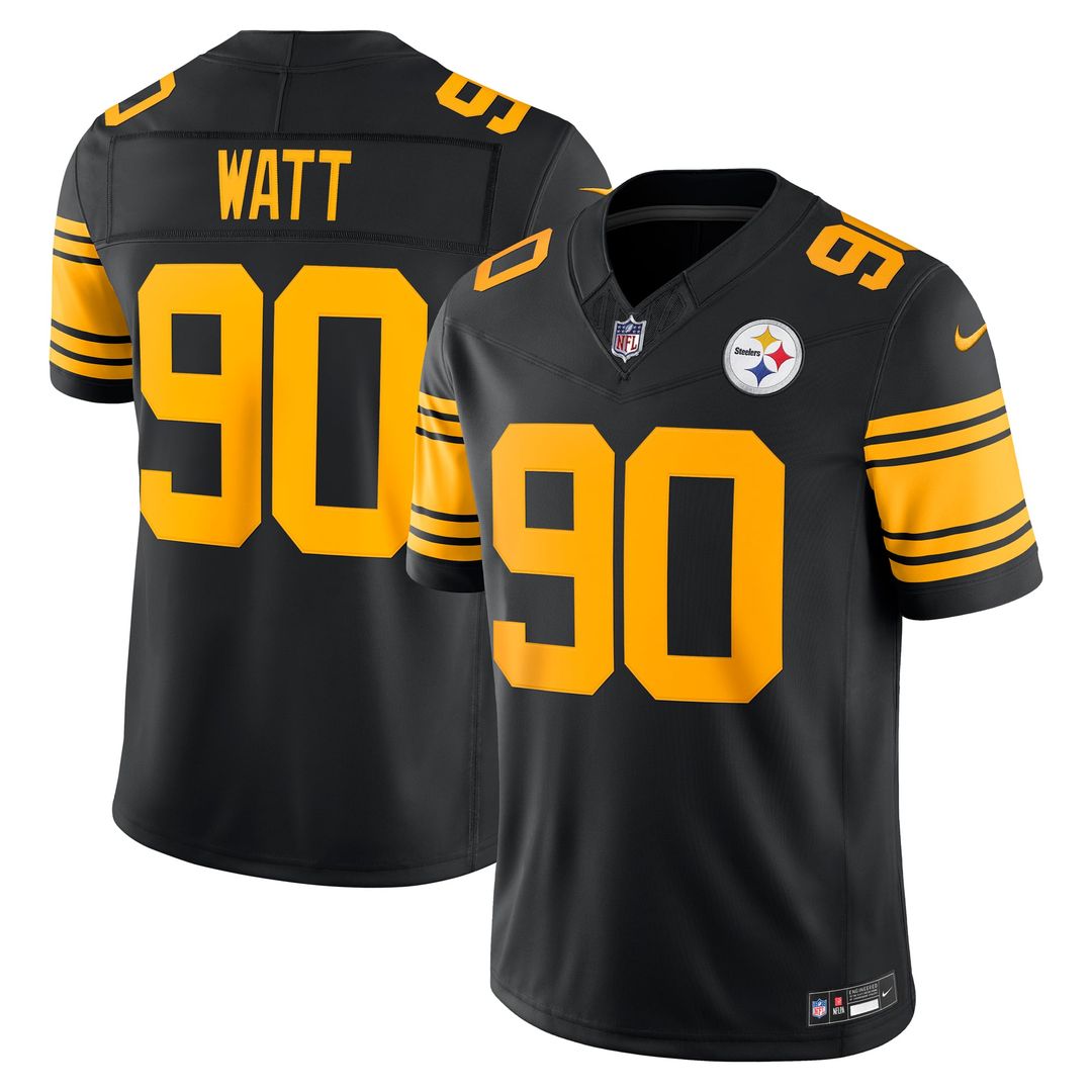 Pittsburgh Steelers T.J. Watt Nike Alternate Vapor F.U.S.E. Stitched Limited Jersey - Black