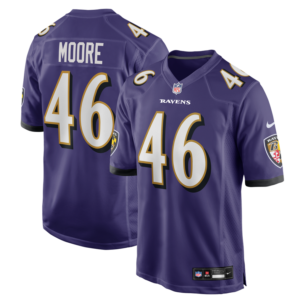Baltimore Ravens Nick Moore Nike Game Jersey - Purple