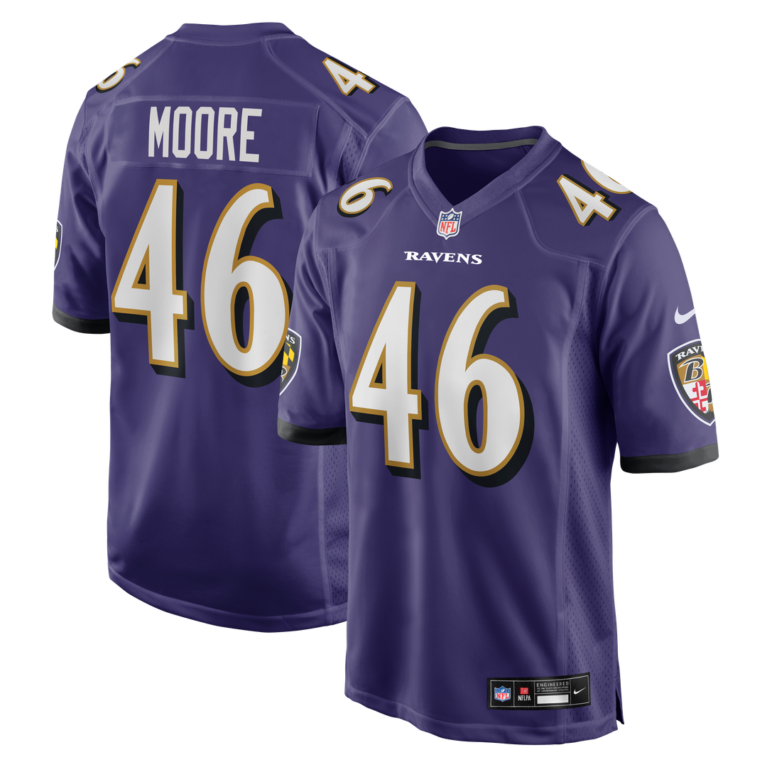 Baltimore Ravens Nick Moore Nike Game Jersey - Purple