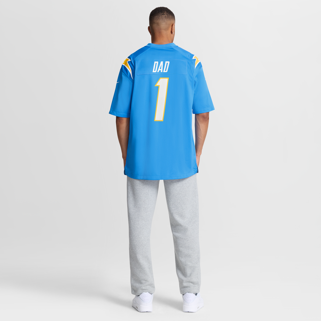 Los Angeles Chargers Number 1 Dad Nike Game Jersey - Powder Blue