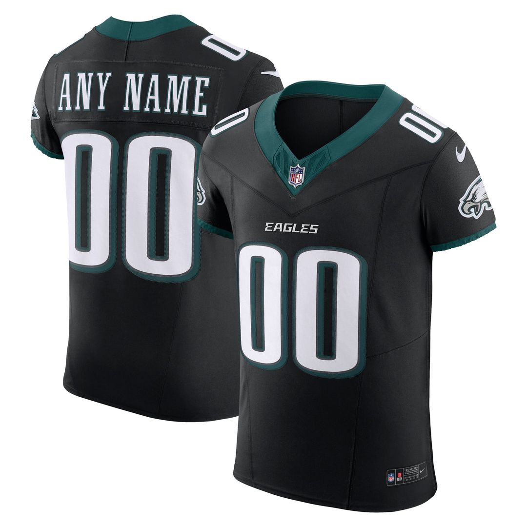 Philadelphia Eagles Nike Alternate Vapor F.U.S.E. Elite Custom Jersey - Black
