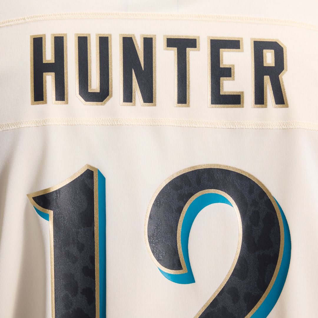 Jacksonville Jaguars Travis Hunter Nike 2026 Rivalries Collection Game Jersey - Natural