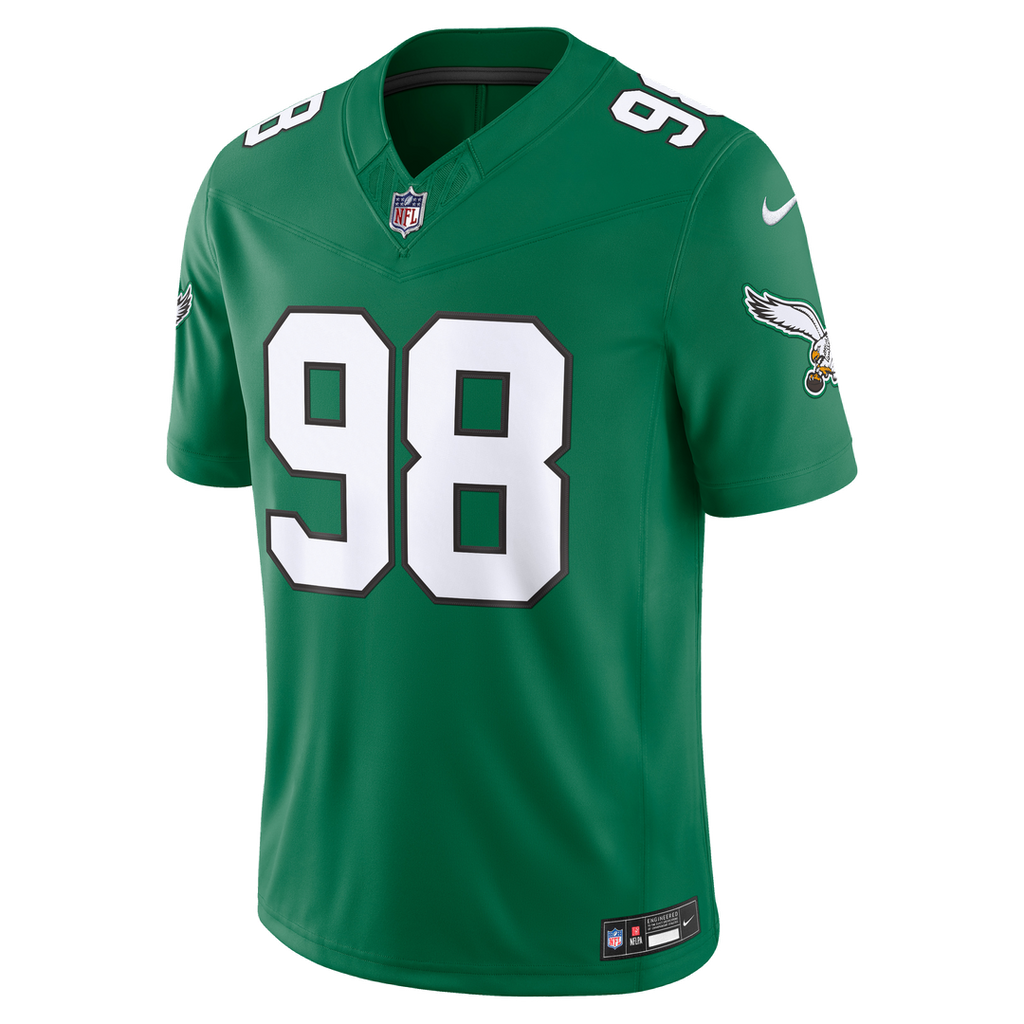 Philadelphia Eagles Jalen Carter Nike Alternate Vapor F.U.S.E. Stitched Limited Jersey - Kelly Green