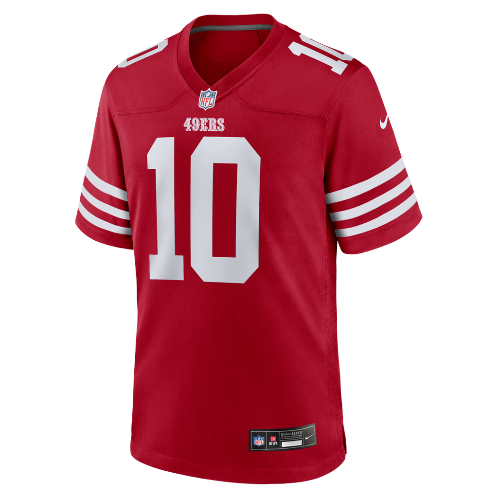 San Francisco 49ers Mac Jones Nike Team Game Jersey - Scarlet