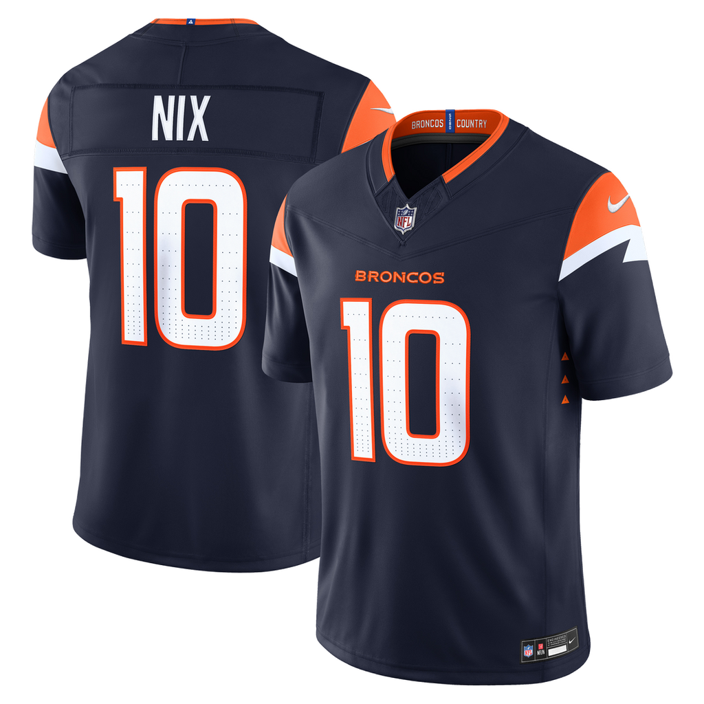 Denver Broncos Bo Nix Nike Vapor F.U.S.E. Stitched Limited Jersey - White