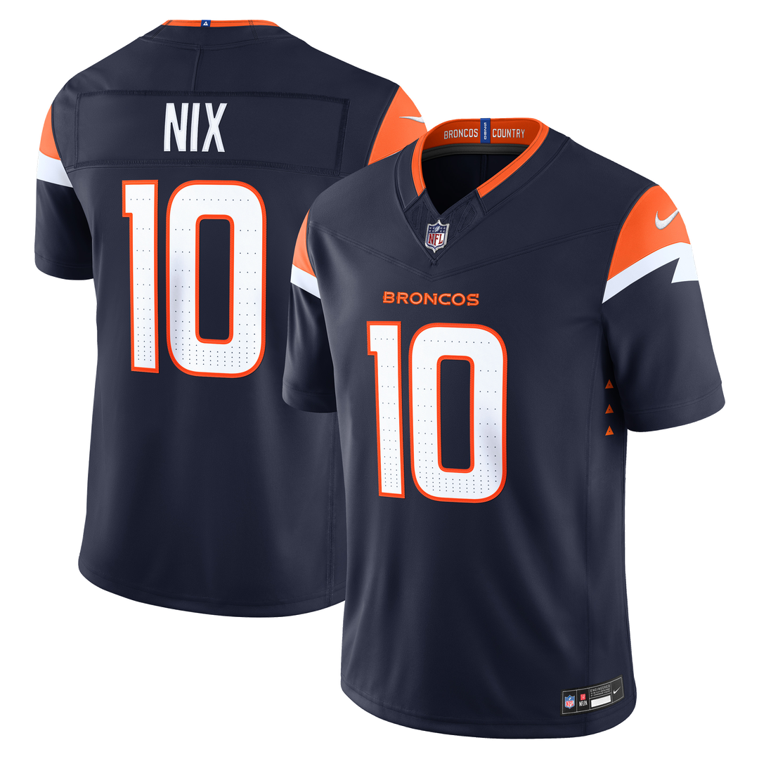 Denver Broncos Bo Nix Nike Alternate Mile High Collection 1977 Throwback Vapor F.U.S.E. Stitched Limited Jersey - Orange