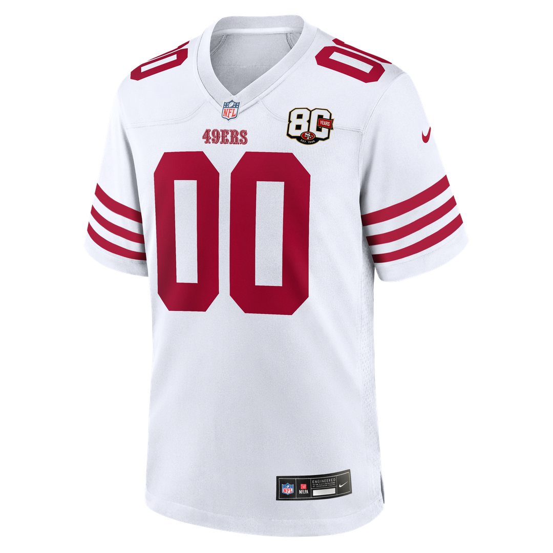 San Francisco 49ers Nike 80th Anniversary Custom Game Jersey - White