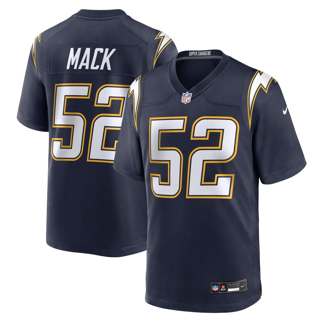 Los Angeles Chargers Khalil Mack Nike Alternate Charger Power Game Player Jersey - Gold