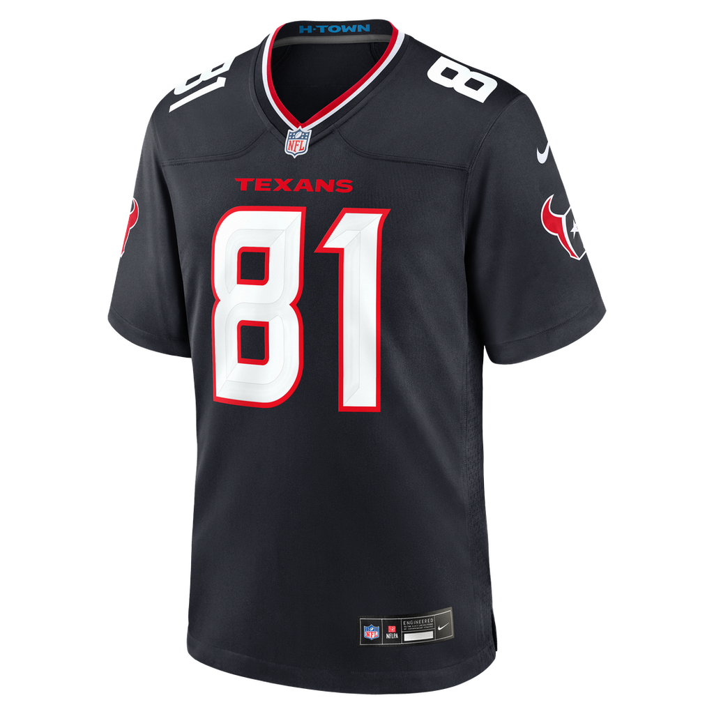 Houston Texans Jayden Higgins Nike Game Jersey - Navy