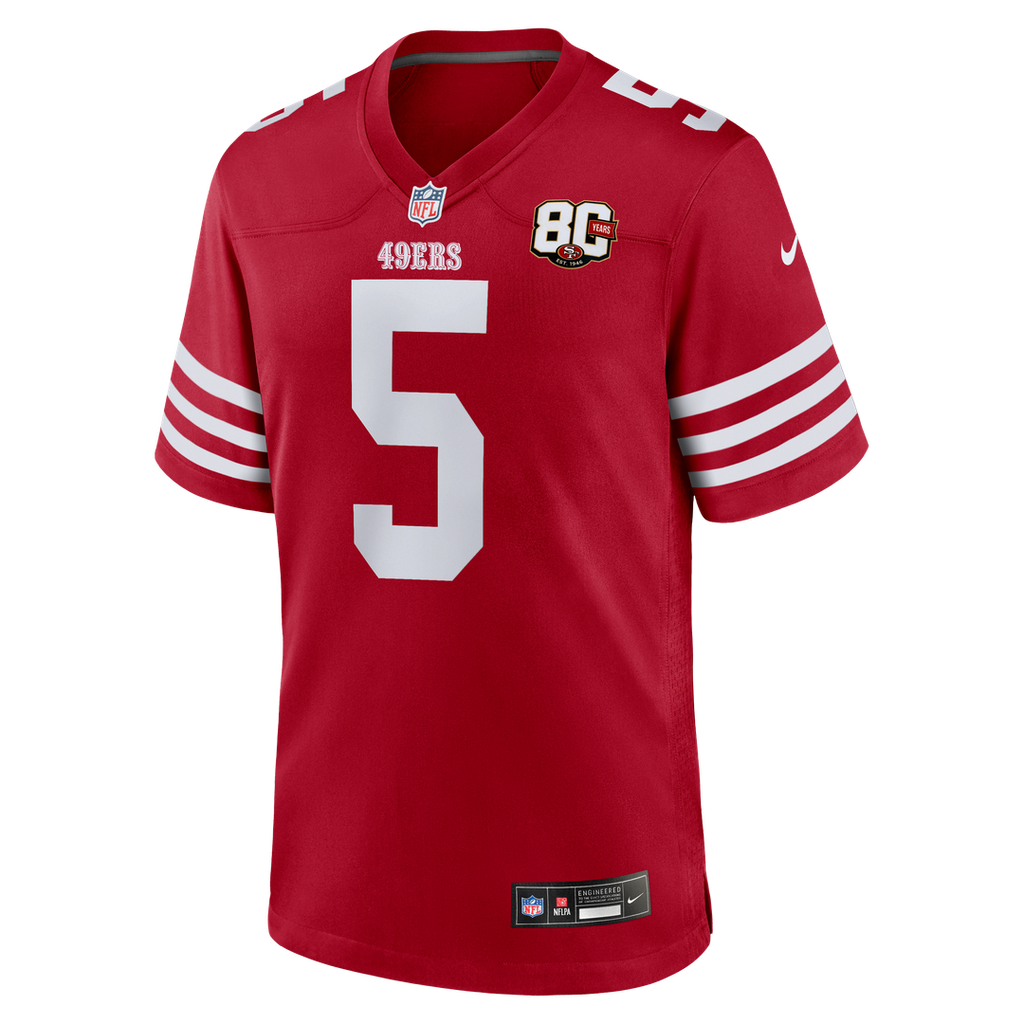 San Francisco 49ers Mike Evans Nike 80th Anniversary Game Jersey - Scarlet