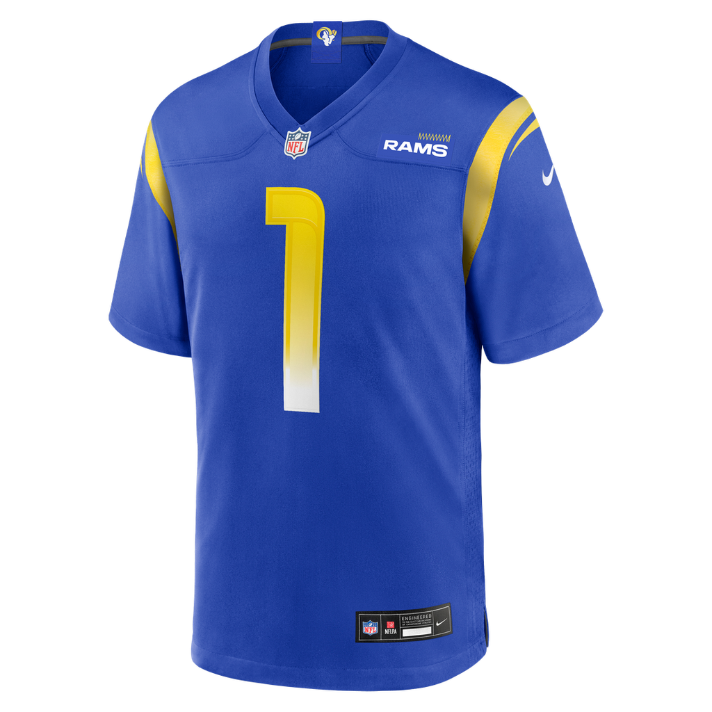 Los Angeles Rams Number 1 Groom Nike Game Jersey - Royal