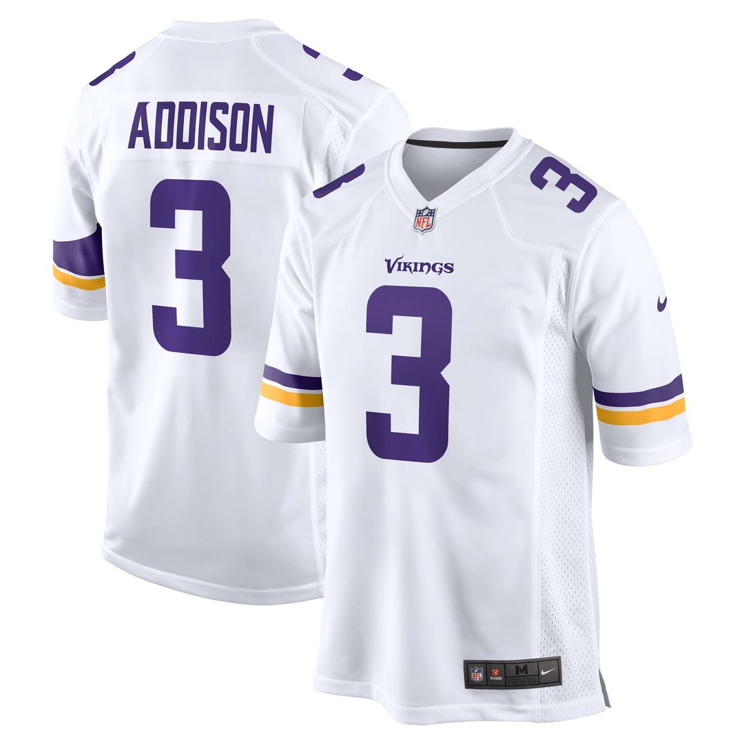 Minnesota Vikings Jordan Addison Nike Away Game Jersey - White
