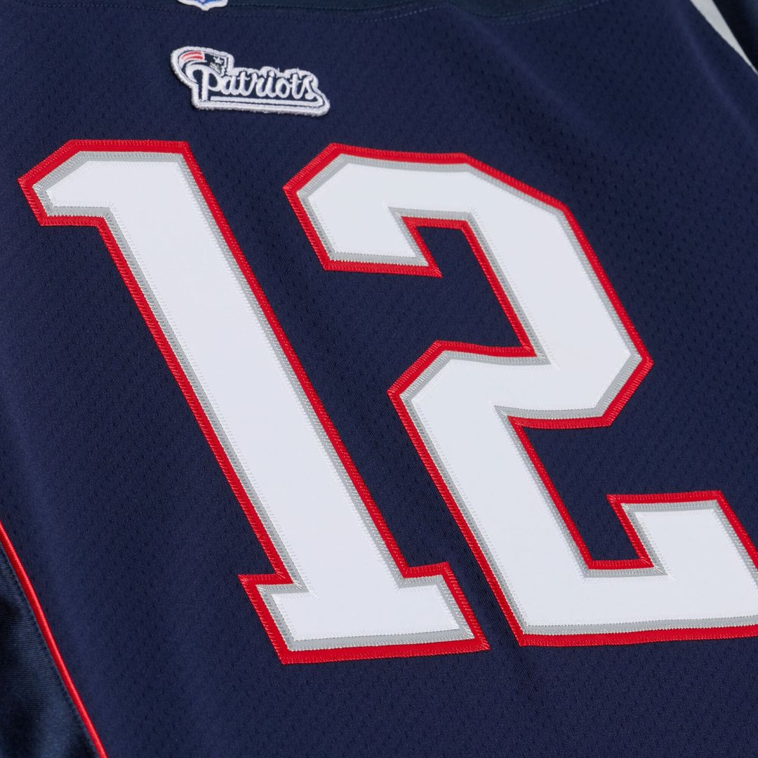 New England Patriots Tom Brady Mitchell & Ness Super Bowl XXXVI Authentic Throwback Jersey - Navy