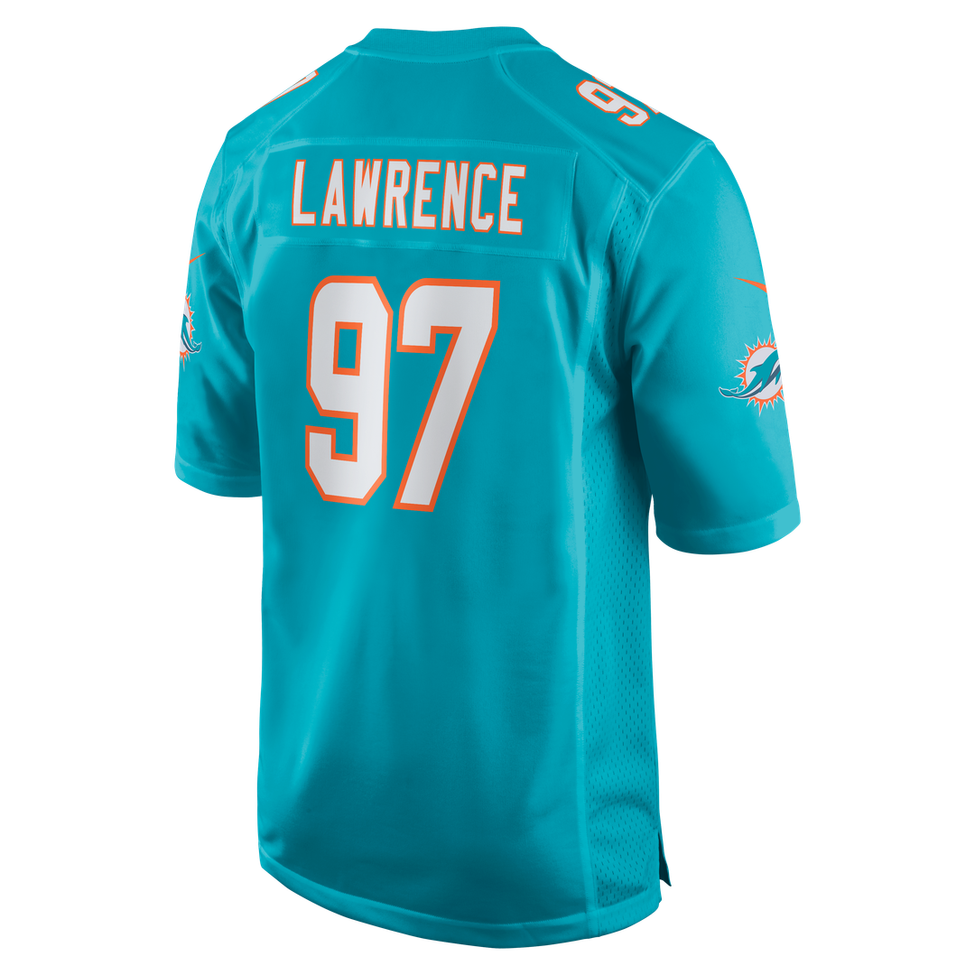 Miami Dolphins Rashard Lawrence Nike Team Game Jersey - Aqua