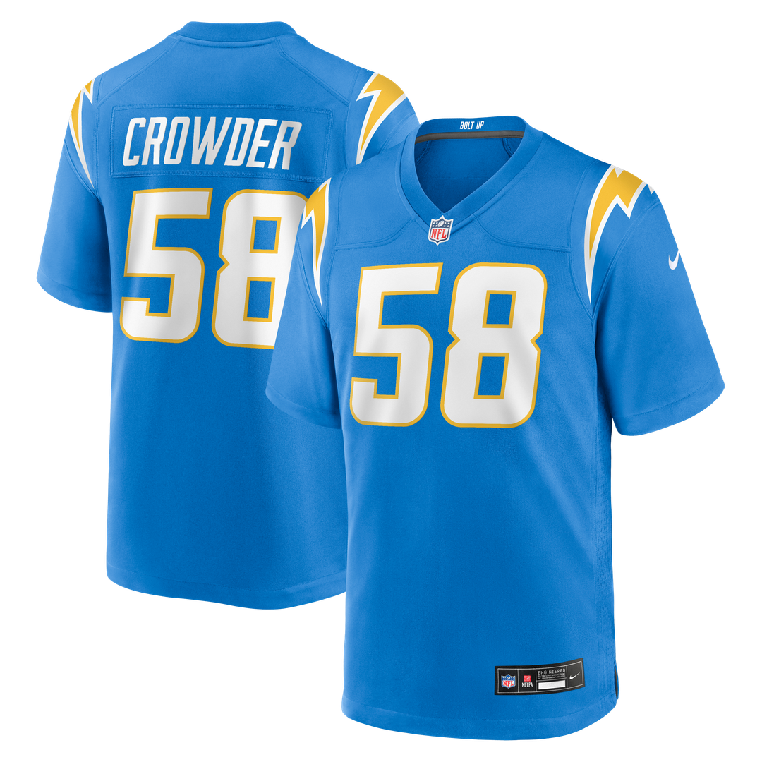 Los Angeles Chargers Tae Crowder Nike Team Game Jersey - Powder Blue