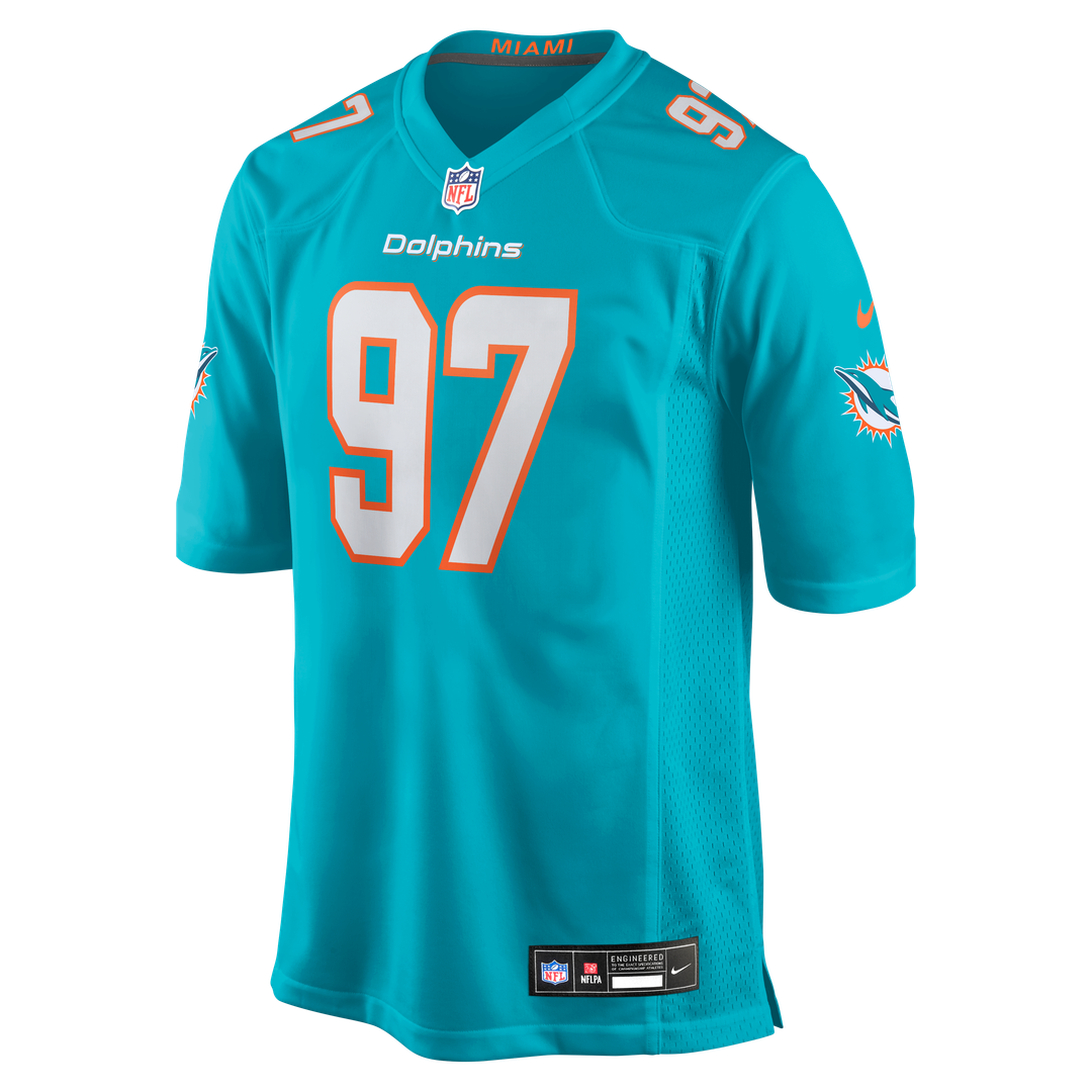 Miami Dolphins Rashard Lawrence Nike Team Game Jersey - Aqua