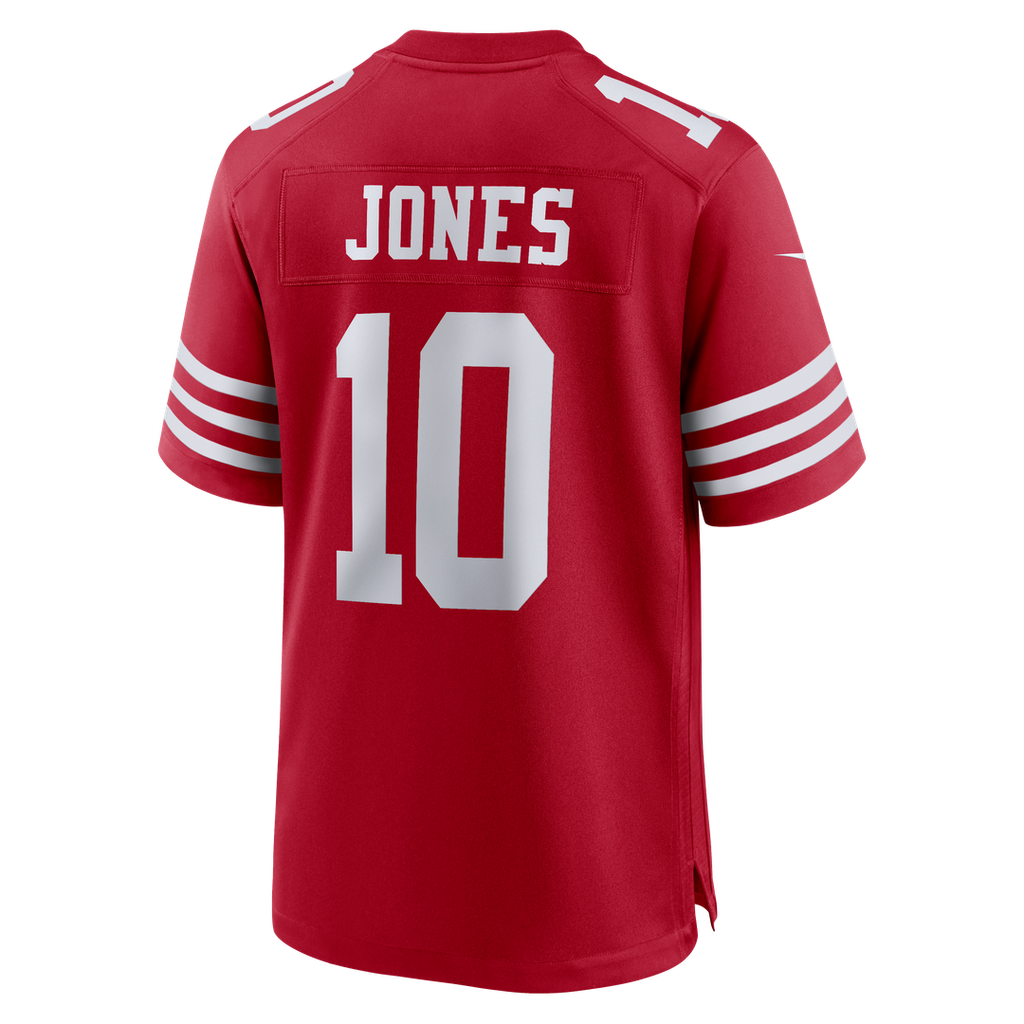 San Francisco 49ers Mac Jones Nike Team Game Jersey - Scarlet