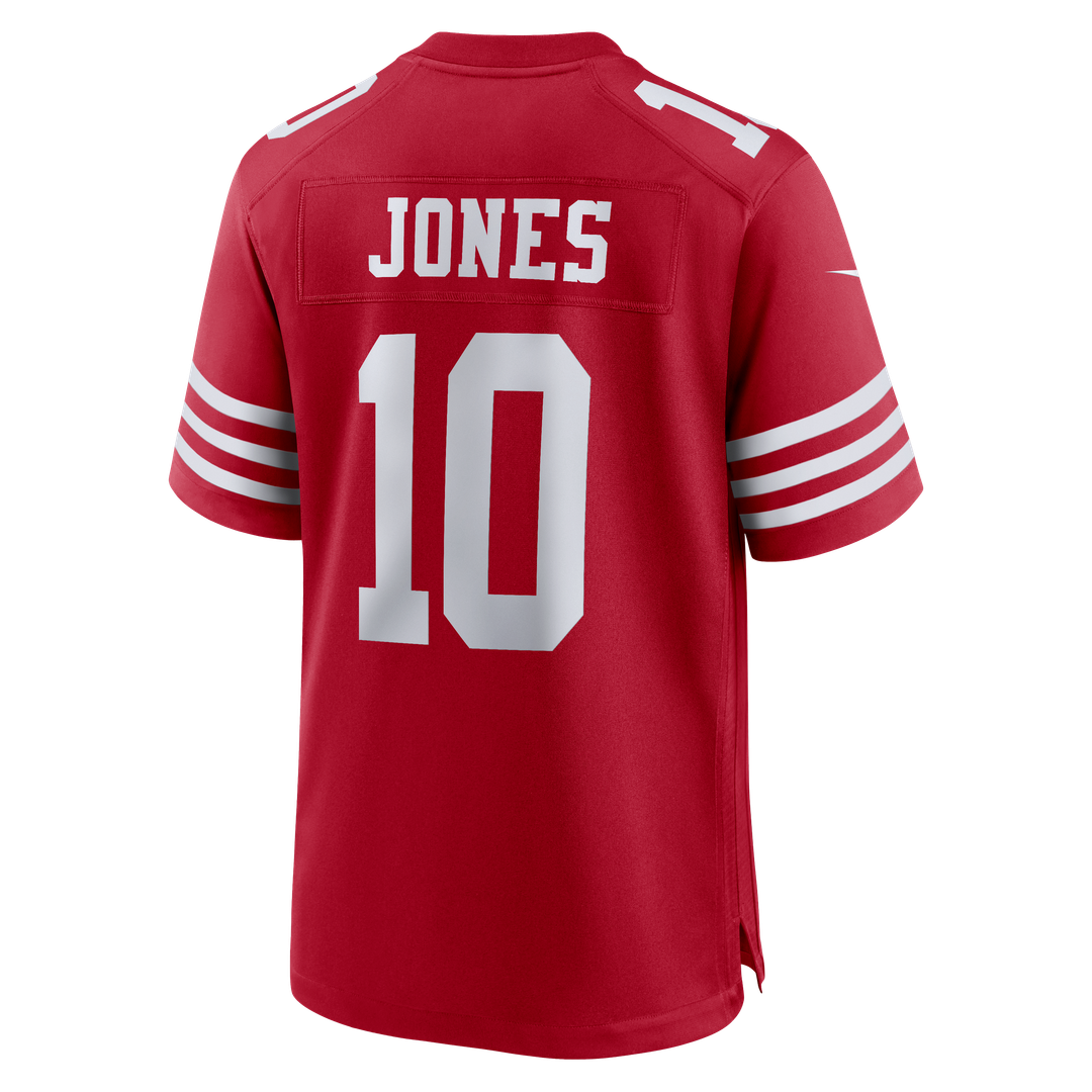 San Francisco 49ers Mac Jones Nike Team Game Jersey - Scarlet