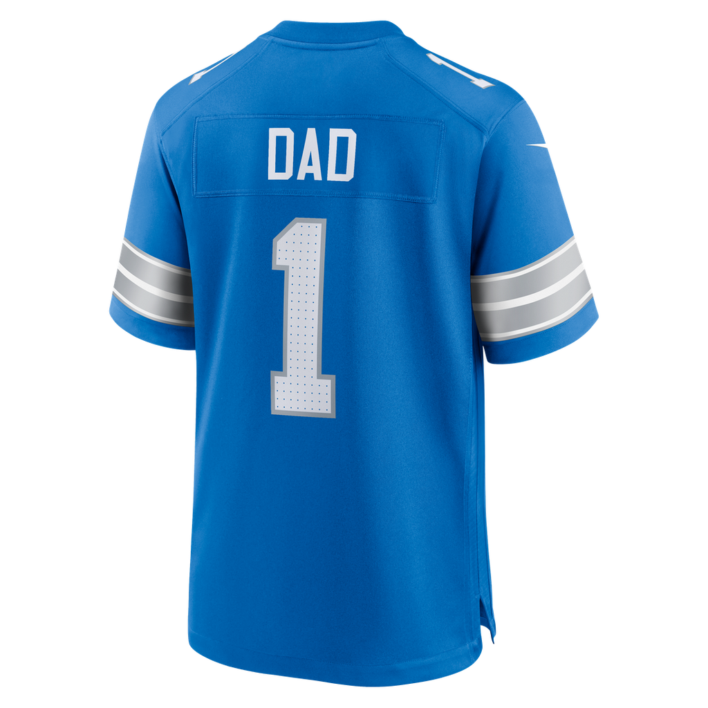 Detroit Lions Number 1 Dad Nike Game Jersey - Blue