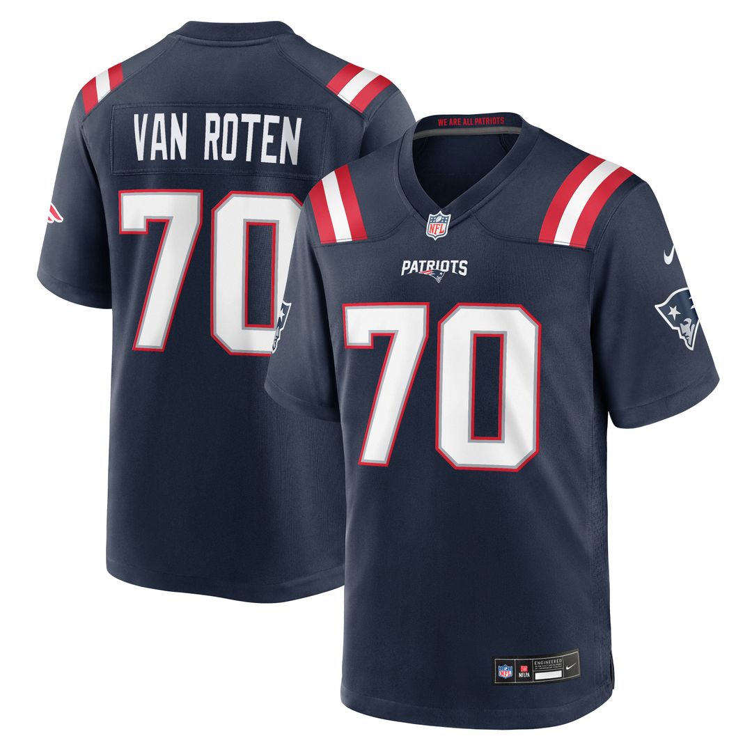 New England Patriots Greg Van Roten Nike Team Game Jersey - Navy