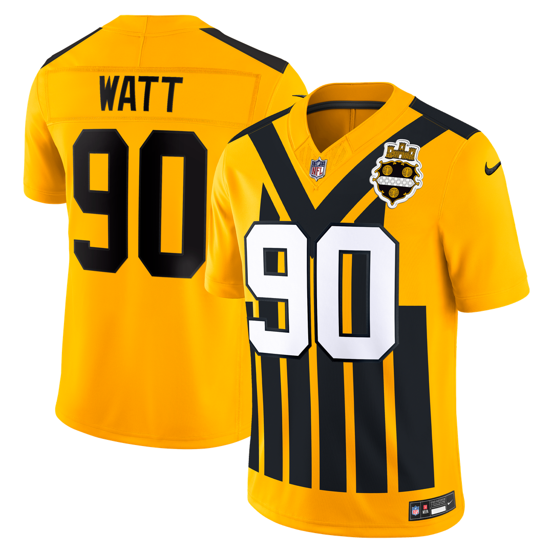 Pittsburgh Steelers T.J. Watt Nike Alternate Vapor F.U.S.E. Stitched Limited Jersey - Gold