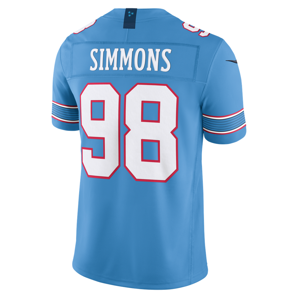 Tennessee Titans Jeffery Simmons Nike Team Vapor F.U.S.E. Stitched Limited Jersey - Light Blue