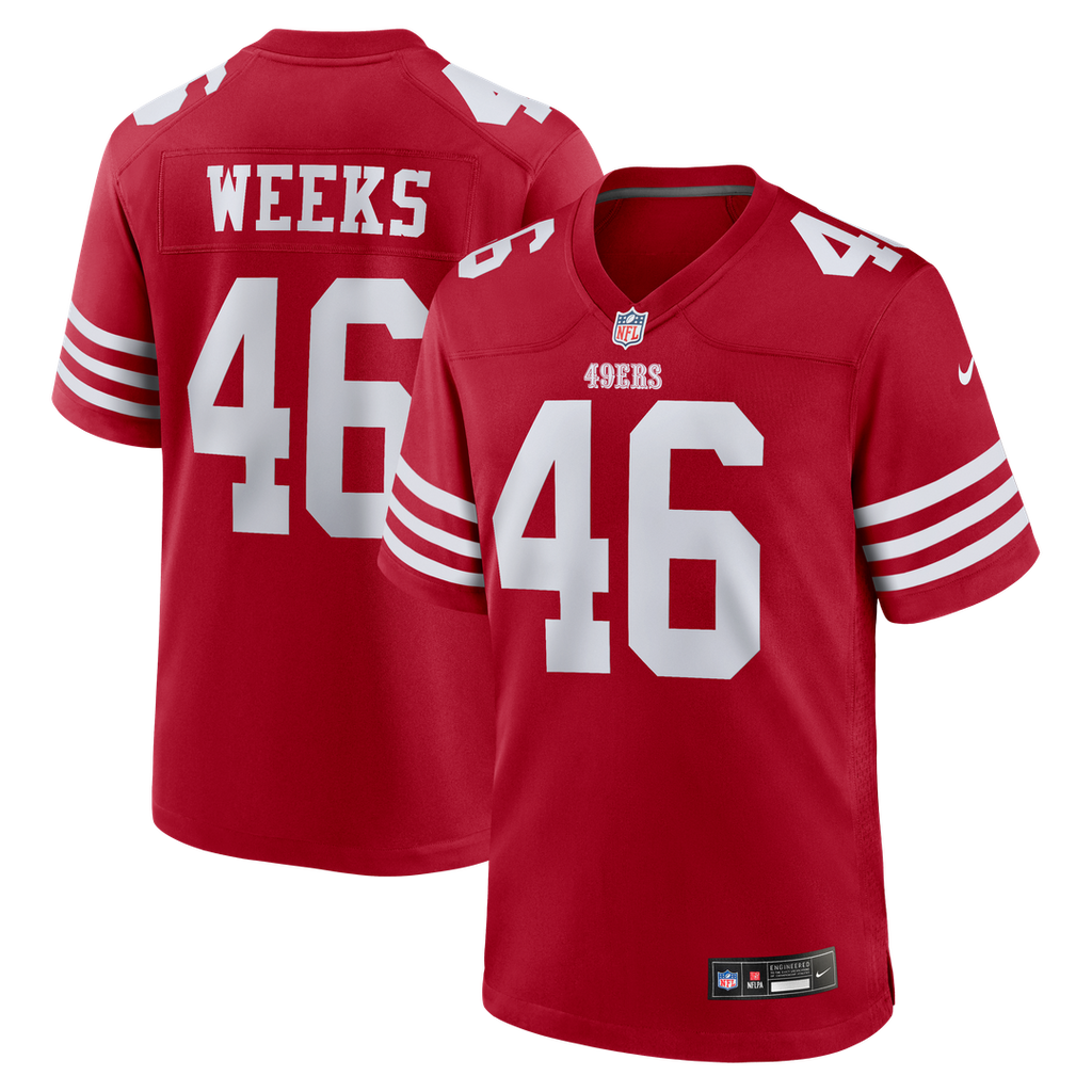 San Francisco 49ers Jon Weeks Nike Team Game Jersey - Scarlet