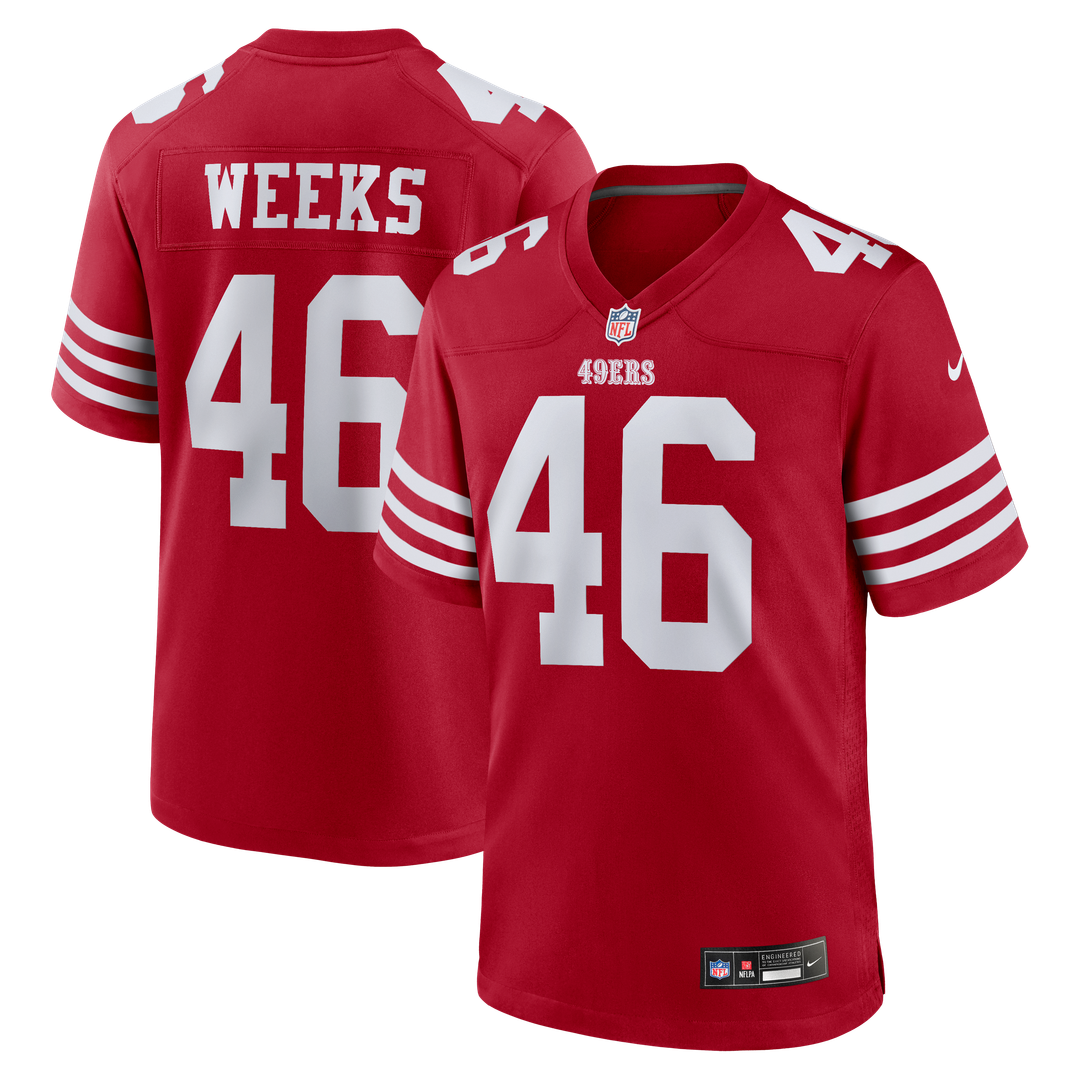 San Francisco 49ers Jon Weeks Nike Team Game Jersey - Scarlet