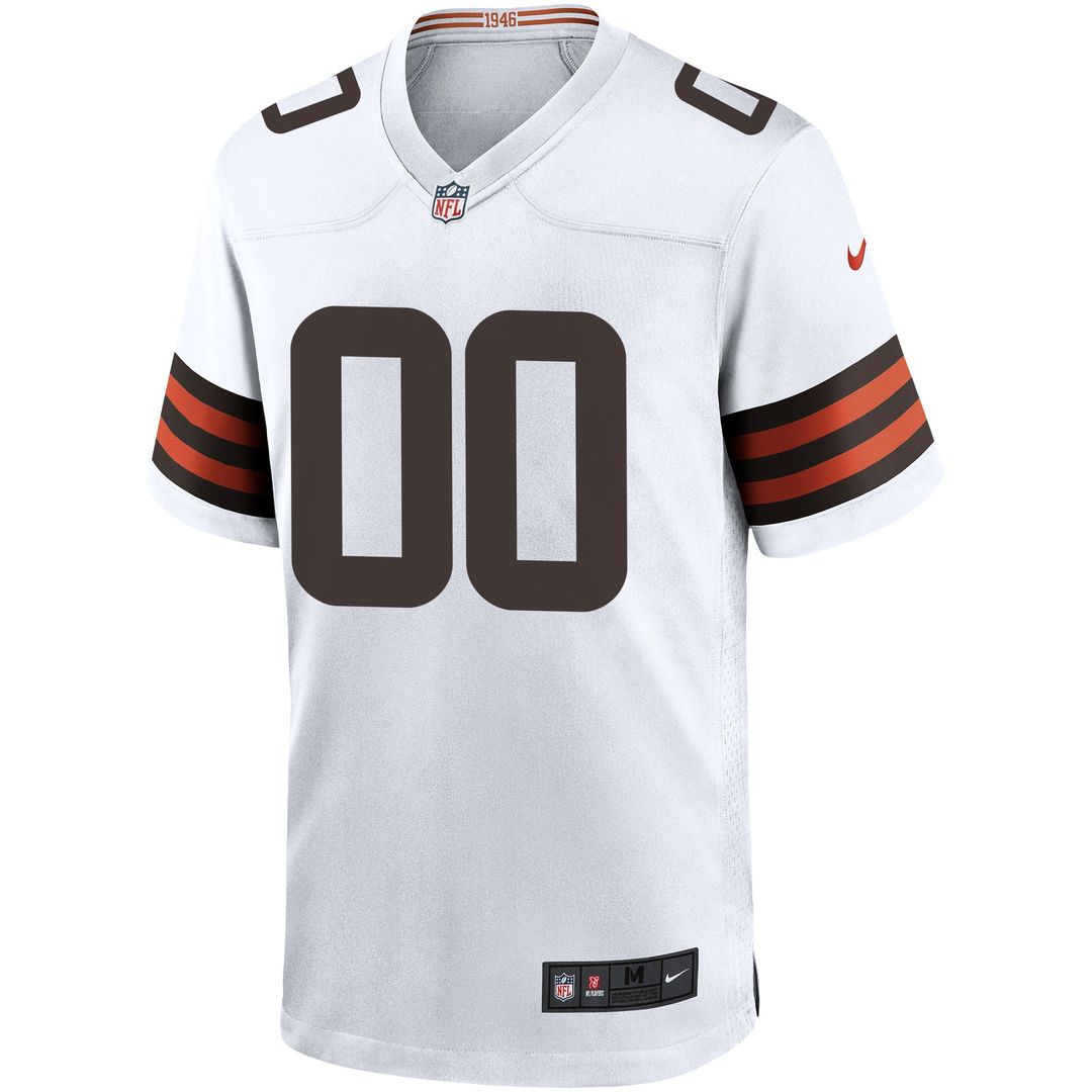 Cleveland Browns Nike Custom Game Jersey - White