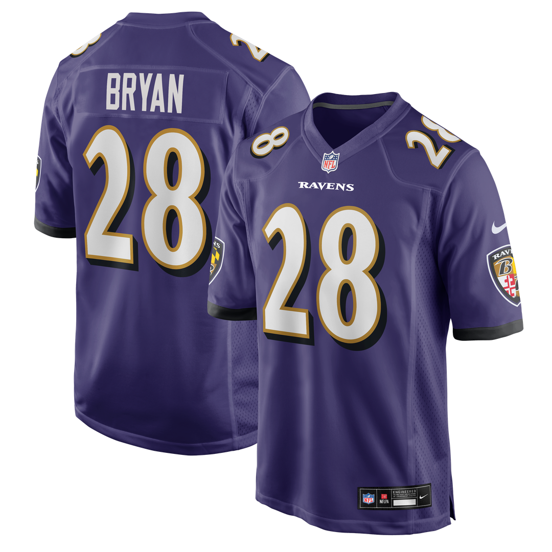 Baltimore Ravens Taven Bryan Nike Team Game Jersey - Purple
