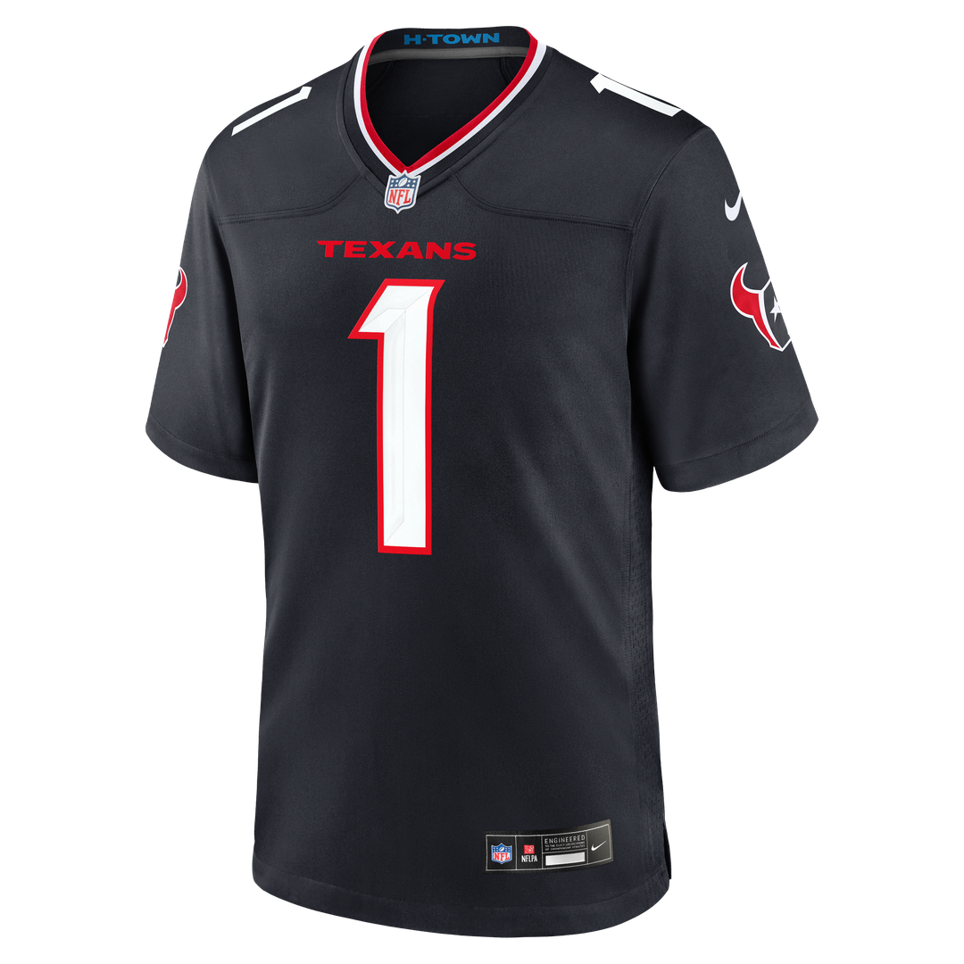 Houston Texans Nike #1 Dad Game Jersey - Navy