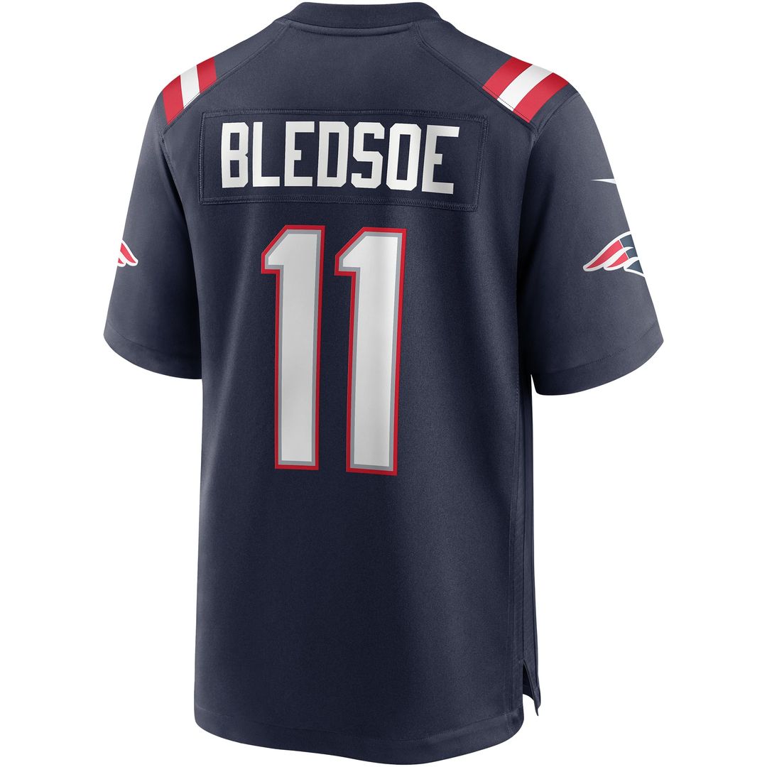 New England Patriots Drew Bledsoe Nike Game Retired Player Jersey - Navy