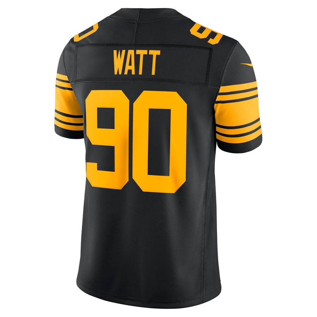 Pittsburgh Steelers T.J. Watt Nike Alternate Vapor F.U.S.E. Stitched Limited Jersey - Black
