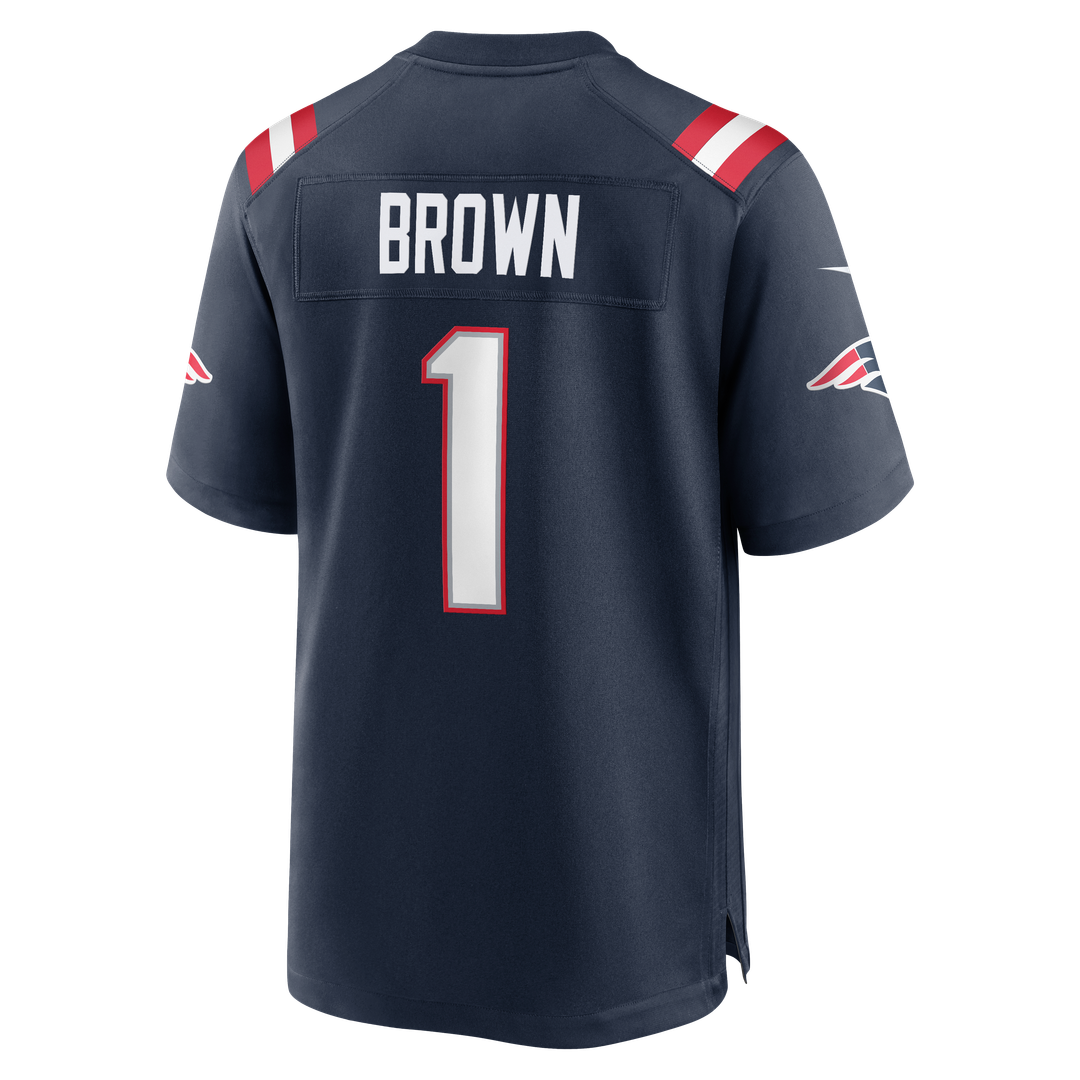 New England Patriots A.J. Brown Nike Team Game Jersey - Navy