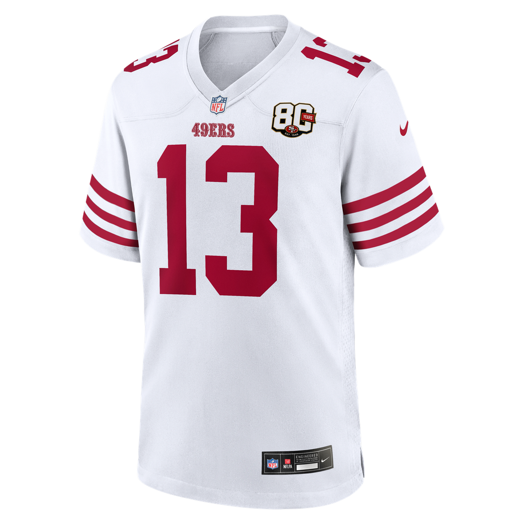 San Francisco 49ers Brock Purdy Nike 80th Anniversary Game Jersey - Scarlet