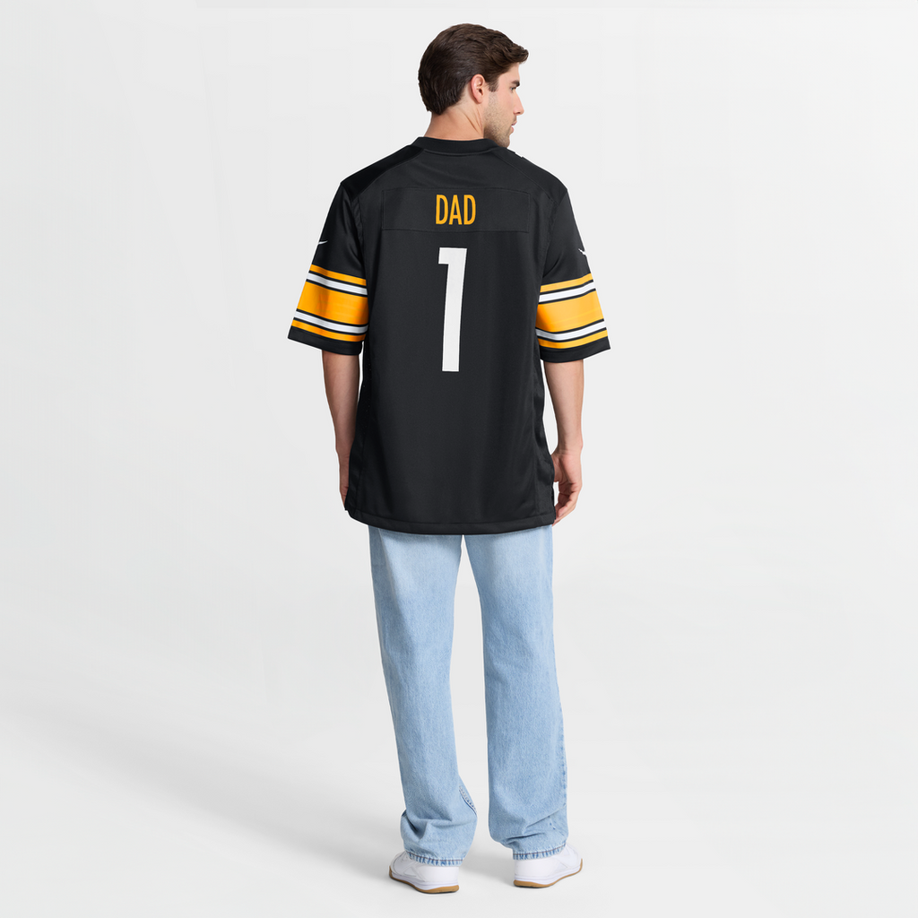 Pittsburgh Steelers Number 1 Dad Nike Game Jersey - Black