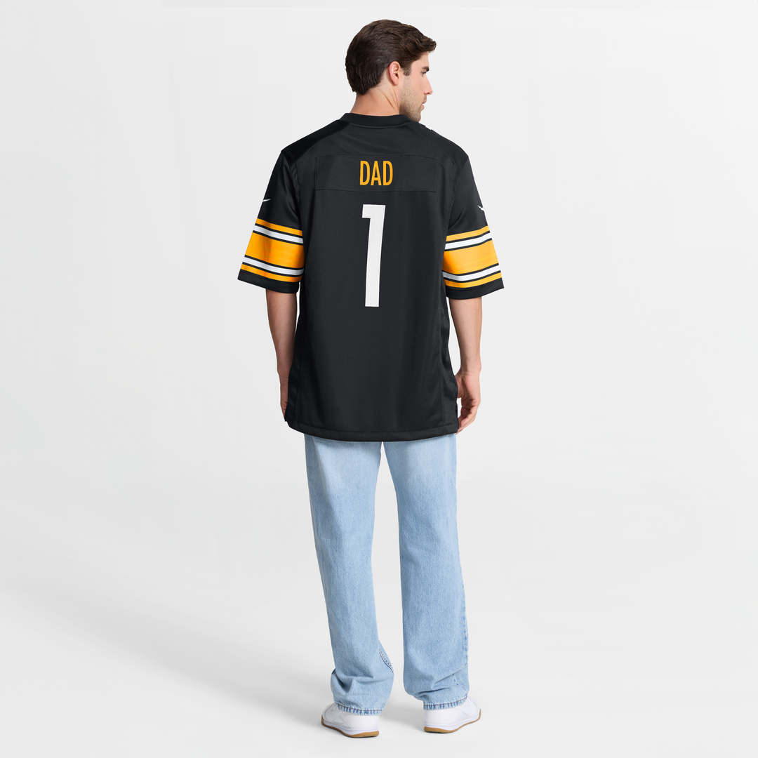 Pittsburgh Steelers Number 1 Dad Nike Game Jersey - Black
