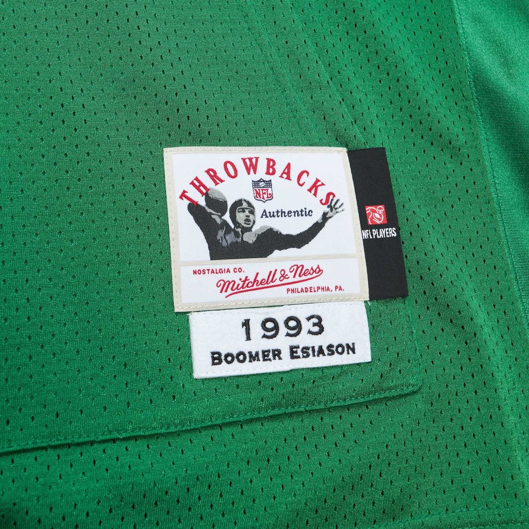 New York Jets Boomer Esiason Mitchell & Ness 1993 Authentic Throwback Retired Player Pocket Jersey - Kelly Green