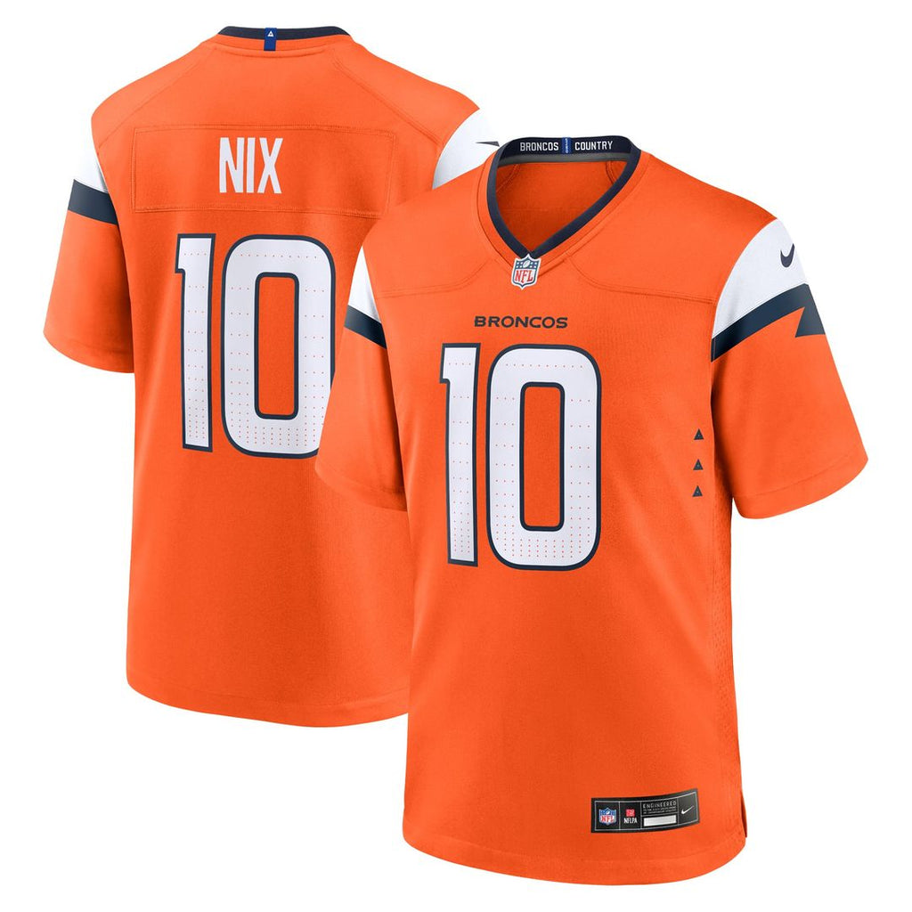 Denver Broncos Bo Nix Nike Player Game Jersey - Orange