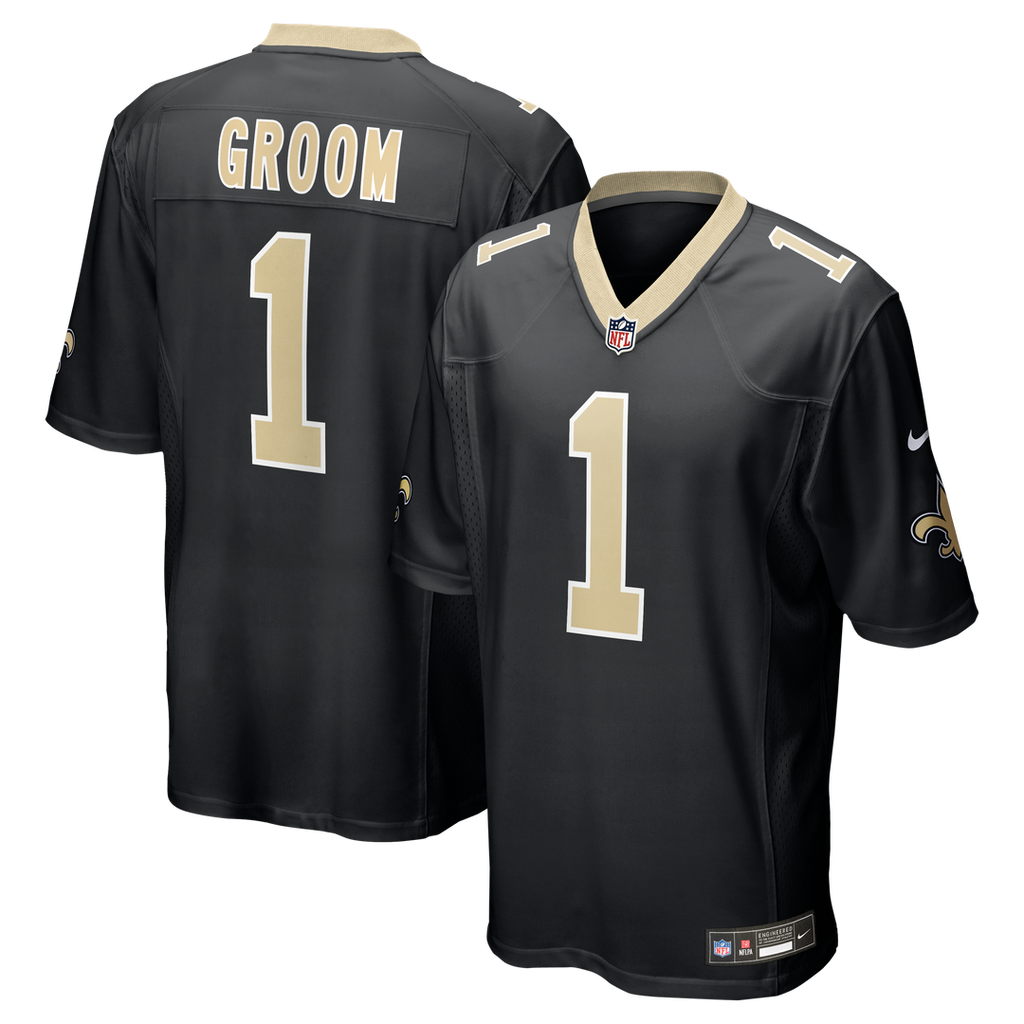 New Orleans Saints Number 1 Groom Nike Game Jersey - Black