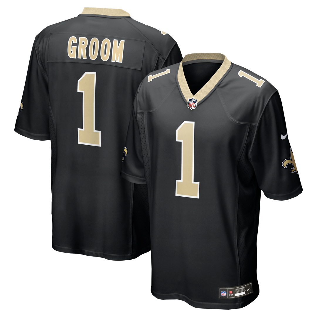 New Orleans Saints Number 1 Groom Nike Game Jersey - Black