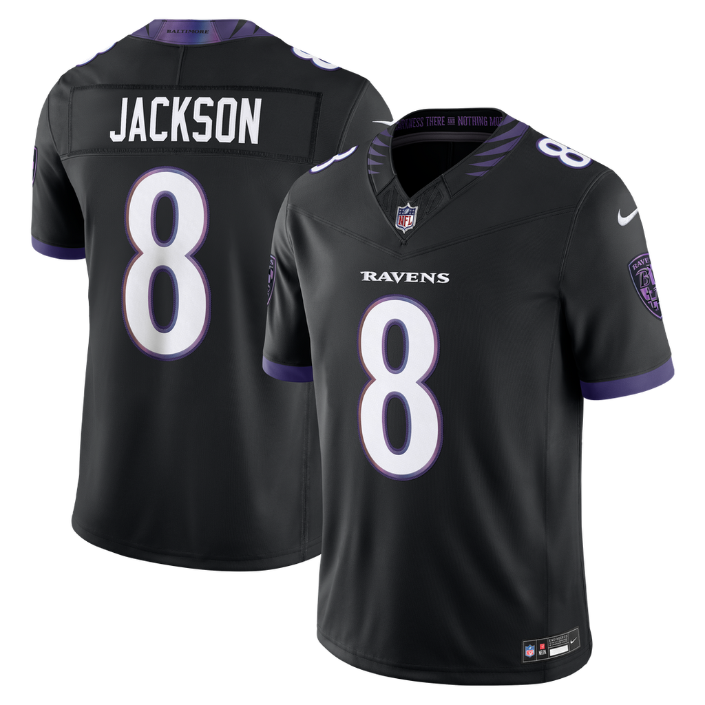 Baltimore Ravens Lamar Jackson Nike Alternate Alternate Vapor F.U.S.E. Stitched Limited Jersey - Black