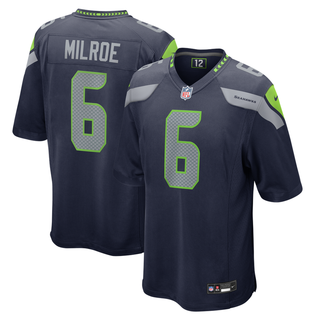 Seattle Seahawks Jalen Milroe Nike Team Game Jersey - College Navy