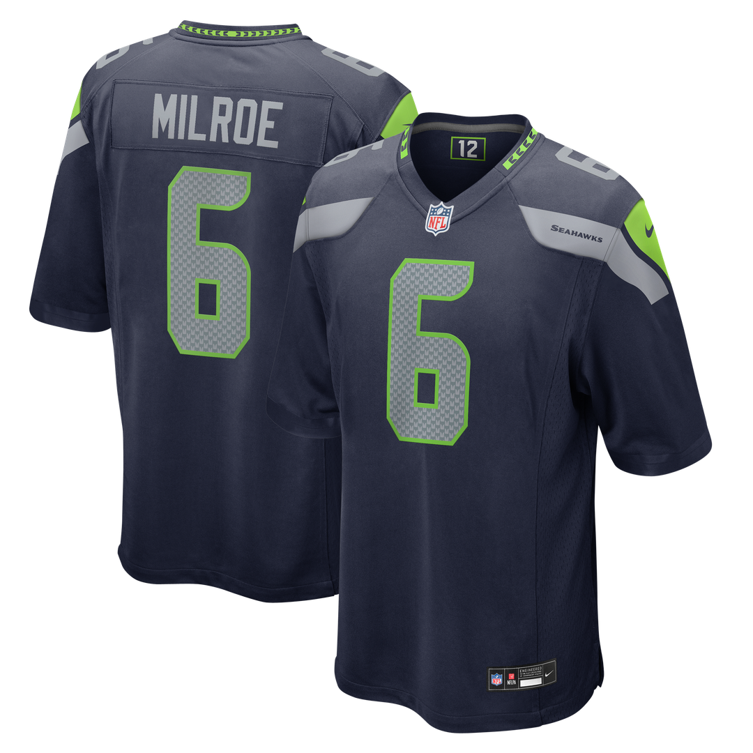 Seattle Seahawks Jalen Milroe Nike Team Game Jersey - College Navy