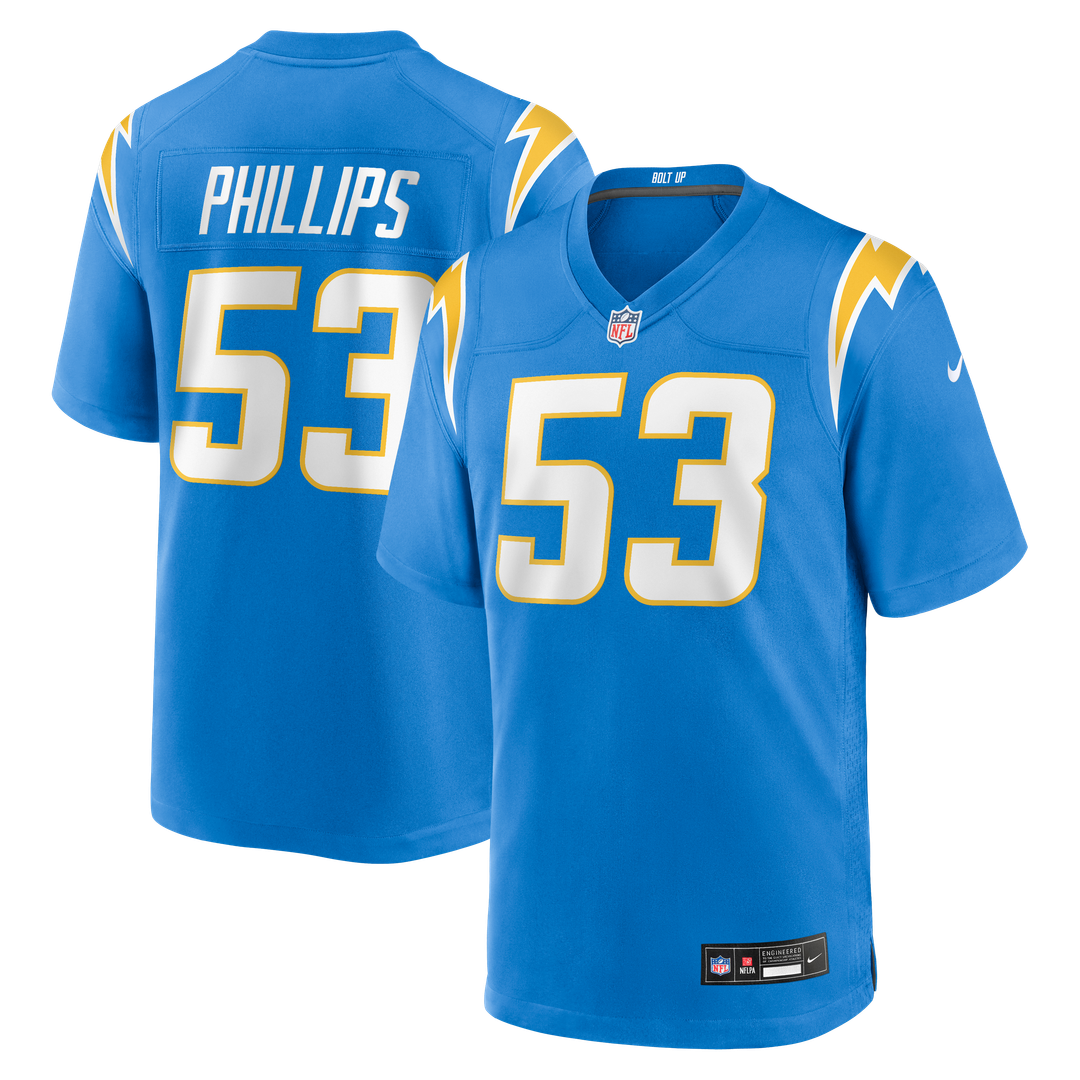 Los Angeles Chargers Del'Shawn Phillips Nike Team Game Jersey - Powder Blue